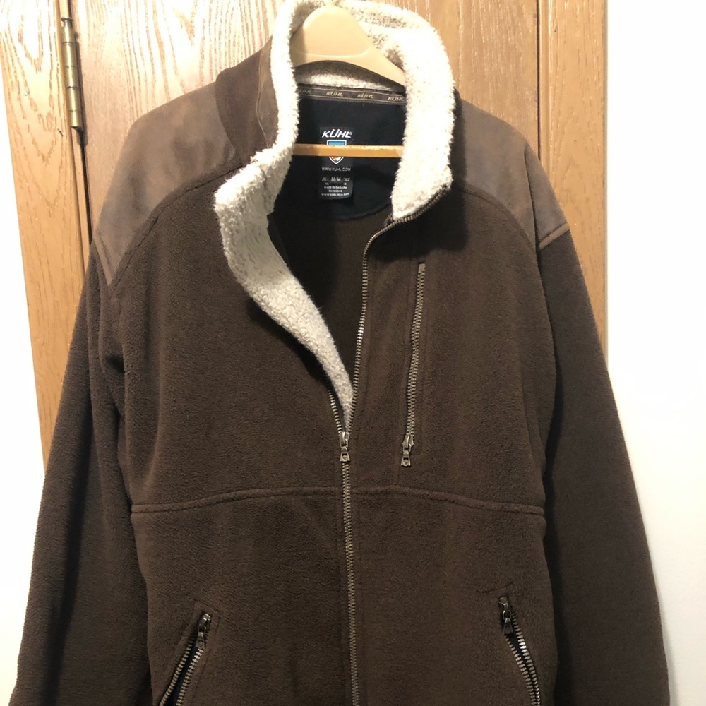 Brown Kuhl men’s suede and sherpa jacket